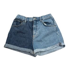 BDG Blue Two-Tone Jean Shorts High-Waisted size 29